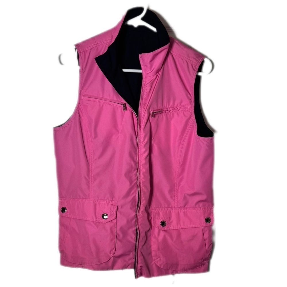 Ralph Lauren Reversible Black and Hot Pink Vest - Plus Size L